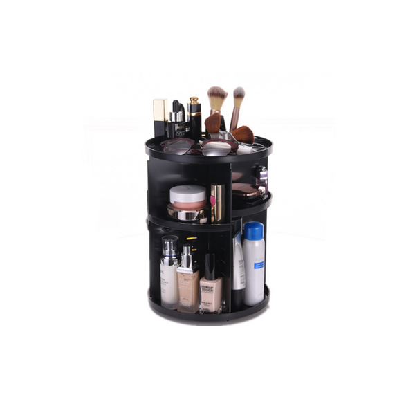 Makeup Bags & Cases 360 Degree Rotating Makeup Rack Plastic Storage Box Black