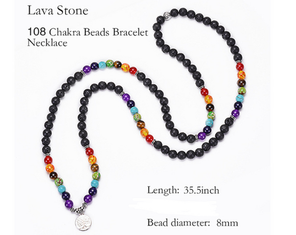 Necklaces & Pendants Volcanic Stone Chakra Bead Bracelet Necklace