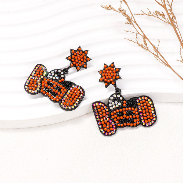 Earrings Cartoon Pumpkin Pearl Halloween Ghost Face For Festive Occasions