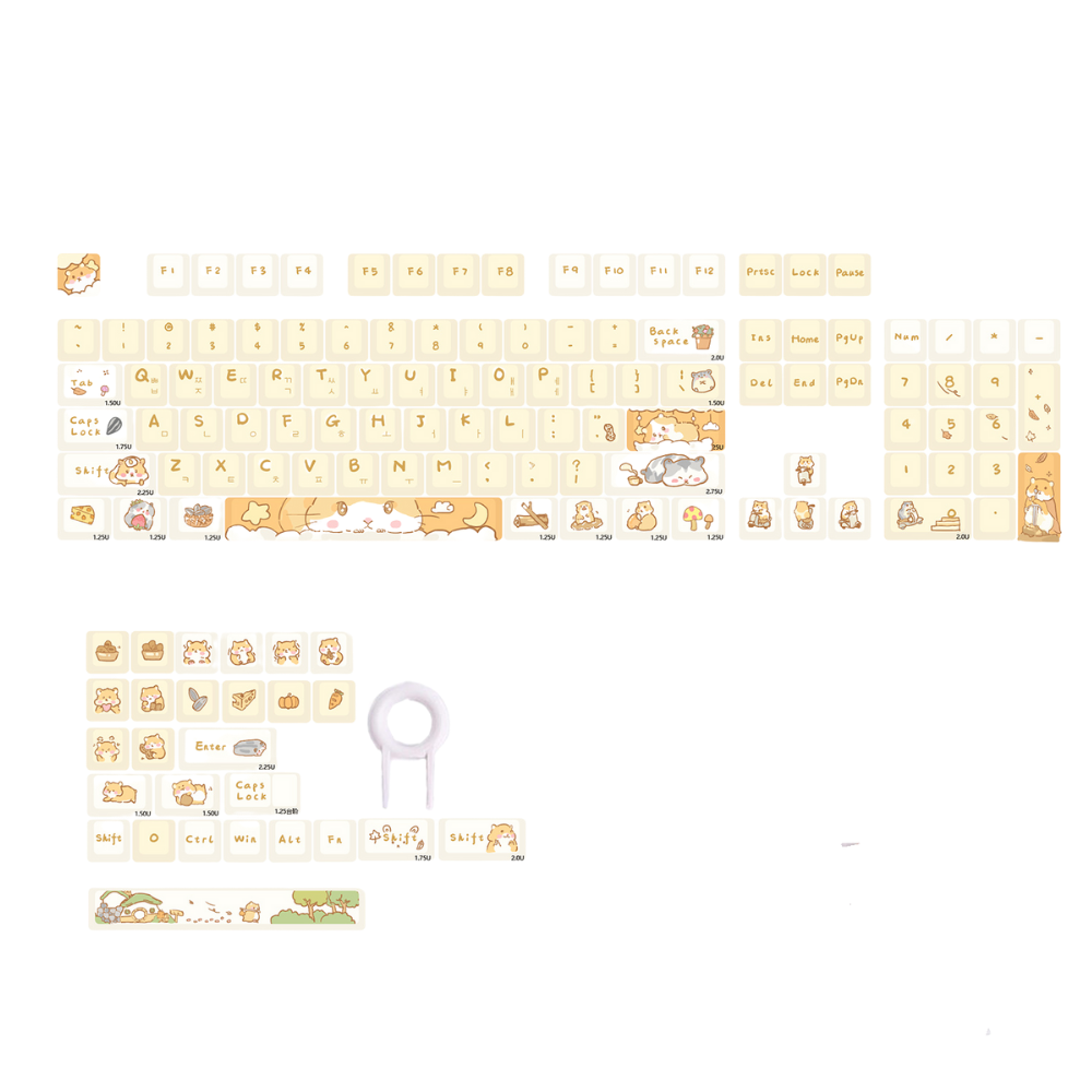 Keyboards & Keypads Keycap Keyboard Yellow 131 Keys Korean Dye Sublimation For Mechanical Keyboards