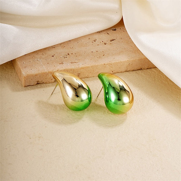 Earrings Gradient Colour Hollow Water Drop For Women Fashion Jewellery Accessories