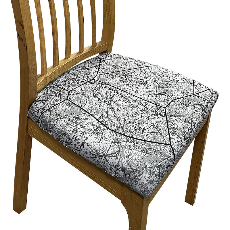 Slipcovers Chair Cover Dark Gray Crack Stone Print Stretch Seat For Home Dining Kitchen