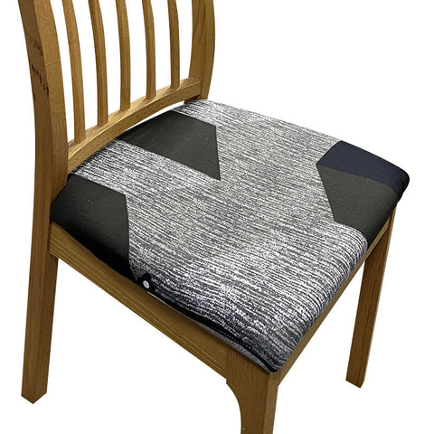 Slipcovers Chair Cover Dark Gray Black Pattern Print Stretch Seat For Home Dining Kitchen