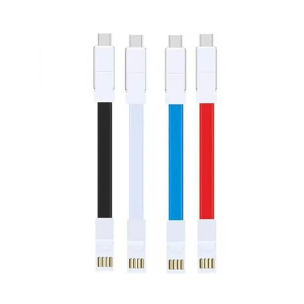 3 In 1 Type C Micro Usb 8 Pin Cable Black