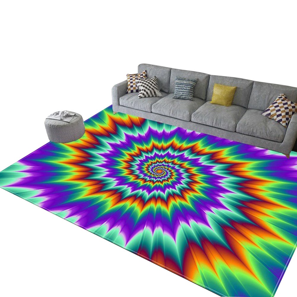 Rugs 3D Optical Illusion Rug Nonslip Floor Mat Living Room Decor Elegance