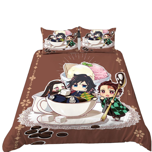 Children's Quilt Covers 3D Printed Demon Slayer Anime Duvet Quilt Covers