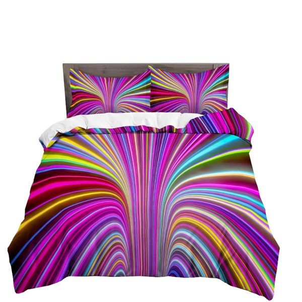 Quilt Covers 3D Printed Psychedelic Illusion Modern Colourful Queen Quilt Cover Set