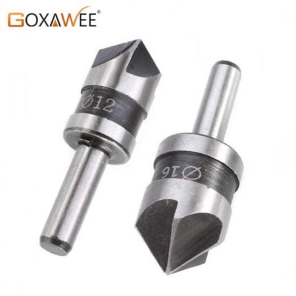 Countersinks 3Pcs 90 Degree Hex Shank 5 Flute Countersink Drill Bits End Mill Cutter Power