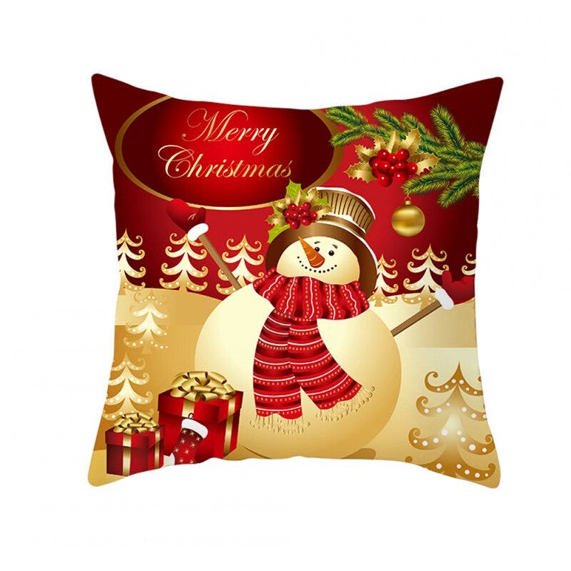 Cushions & Decorative Pillows 3Pcs Red Christmas Theme Cushion Cover Decorative Sofa Decoration 45X45cm