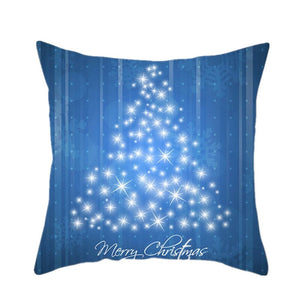 Cushions & Decorative Pillows 3Pcs Christmas Polyester Peach Skin Pillowcase Cartoon Printed Cushion Cover Blue