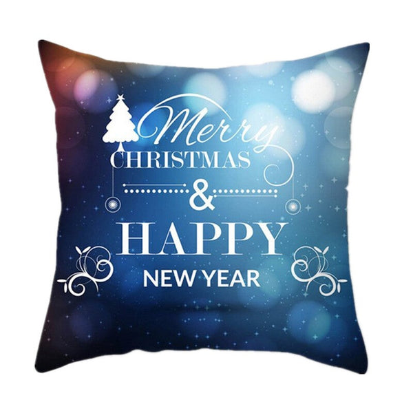 Cushions & Decorative Pillows 3Pcs Christmas Polyester Peach Skin Pillowcase Cartoon Printed Cushion Cover Blue