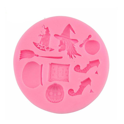 Muffin Pans & Baking Moulds 3Pcs Halloween Wizard Cake Mould Silica Gel Baking Tool For Fondant Pink