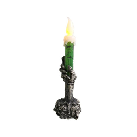 3Pcs Led Skeleton Ghost Hand Flameless Electronic Candle Light Halloween Decor Green Single