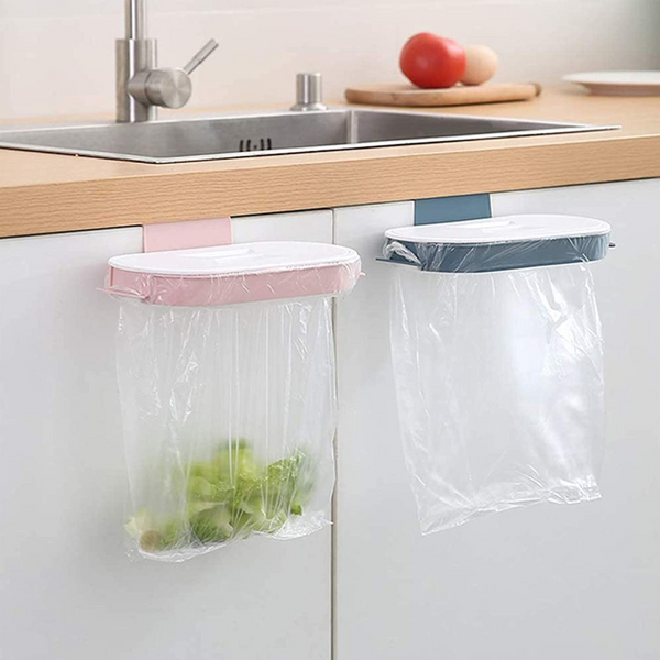 3Pcs Portable Plastic Garbage Hanging Bag Kitchen Trash Storage Rack Hook