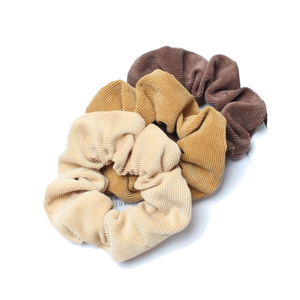 Hair Accessories 3Pcs Set Corduroy Fabric Scrunchies Women Ponytail Hair Ties