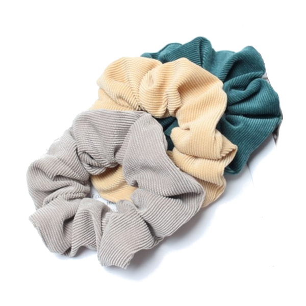 Hair Accessories 3Pcs Set Corduroy Fabric Scrunchies Women Ponytail Hair Ties