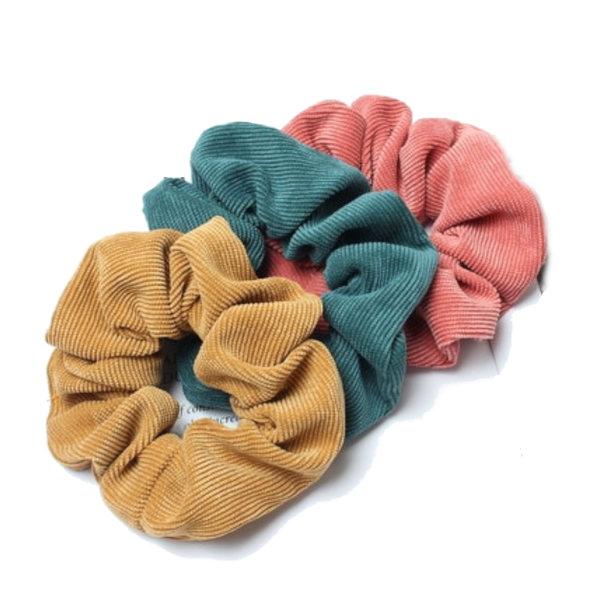 Hair Accessories 3Pcs Set Corduroy Fabric Scrunchies Women Ponytail Hair Ties