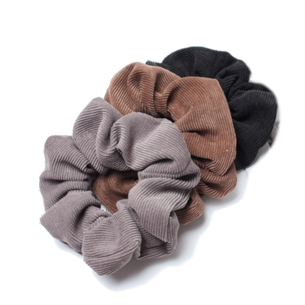 Hair Accessories 3Pcs Set Corduroy Fabric Scrunchies Women Ponytail Hair Ties