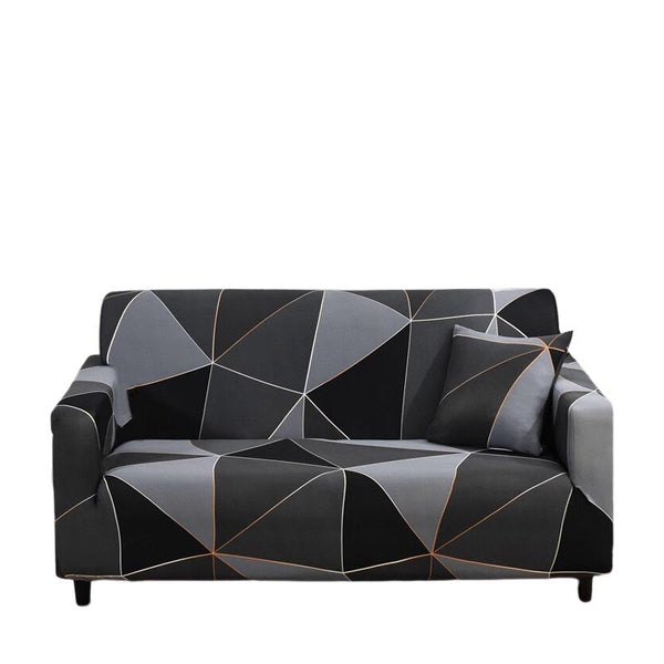 Slipcovers 3 Seater Sofa Cover Gray Triangular Geometric Style Elastic Stretchable Slipcover