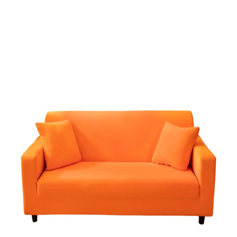 Slipcovers 3 Seater Sofa Cover Plain Orange Elastic Stretchable Slipcover For Living Room