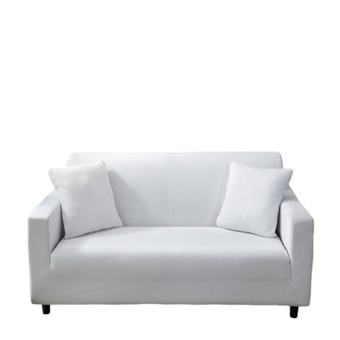 Slipcovers 3 Seater Sofa Cover Plain White Elastic Stretchable Slipcover For Living Room