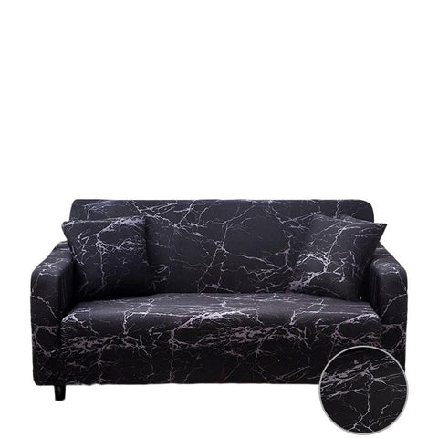 Slipcovers 3 Seater Sofa Cover Marble Black Style Elastic Stretchable Slipcover For Furniture