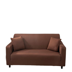 Slipcovers 3 Seater Sofa Cover Plain Light Coffee Elastic Stretchable Slipcover For Living Room