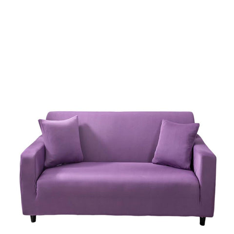 Slipcovers 3 Seater Sofa Cover Plain Purple Elastic Stretchable Slipcover For Living Room