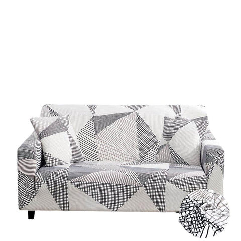 Slipcovers 3 Seater Sofa Cover White Geometric Style Protection Living Room Chair Slipcover