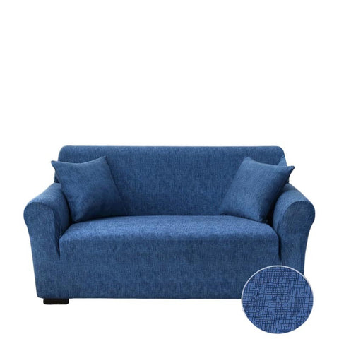 Slipcovers 3 Seater Sofa Cover Plain Blue Style Elastic Stretchable Slipcover For Furniture