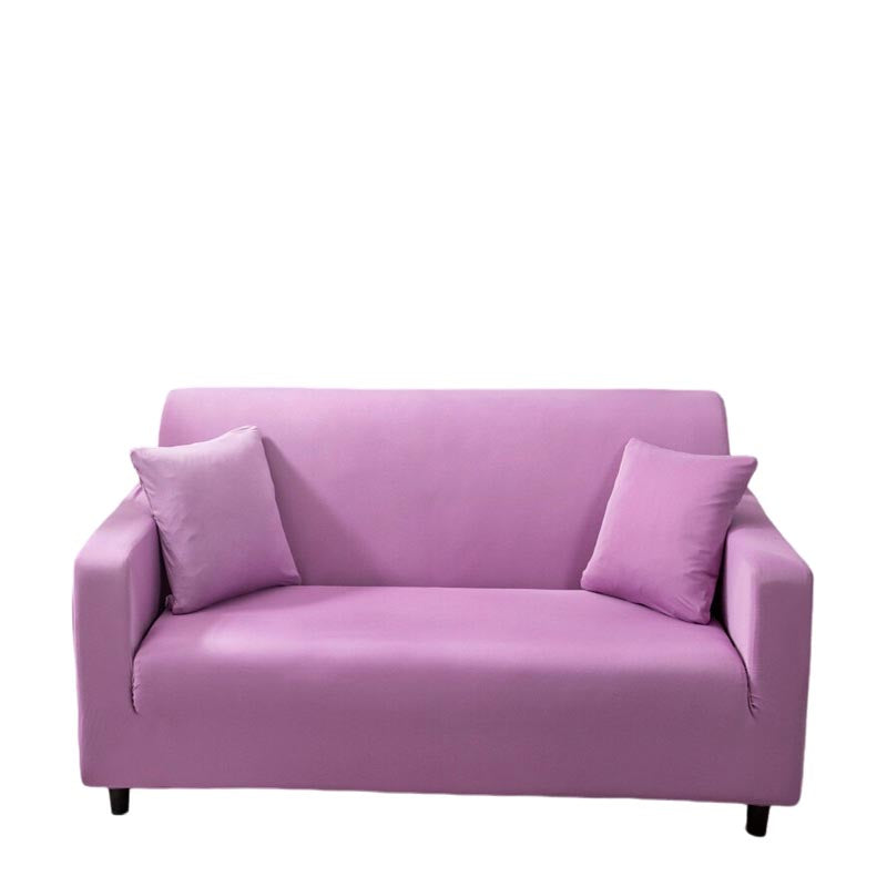 Slipcovers 3 Seater Sofa Cover Plain Light Purple Elastic Stretchable Slipcover For Living Room