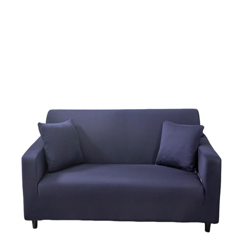 Slipcovers 3 Seater Sofa Cover Plain Navy Blue Style Protection For Living Room Chair