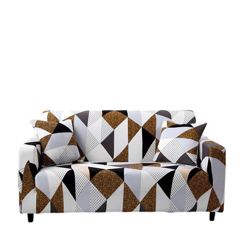 Slipcovers Three Seater Sofa Cover Beige Geometric Style Protection For Living Room