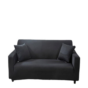 Slipcovers 3 Seater Sofa Cover Plain Black Elastic Stretchable Slipcover For Living Room