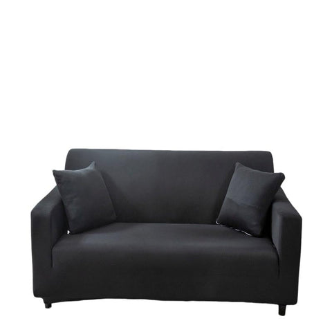 Slipcovers 3 Seater Sofa Cover Plain Black Elastic Stretchable Slipcover For Living Room