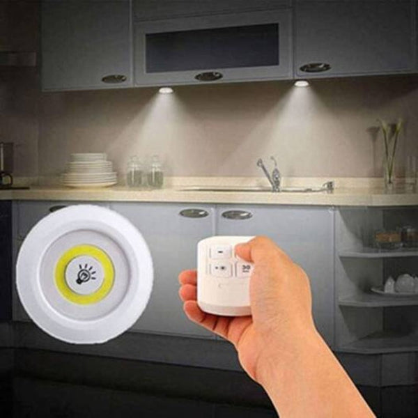 Night Lights 3W Wireless Remote Control Light Warm White For Kitchen Bedroom Wardrobe 1Remote Lamps