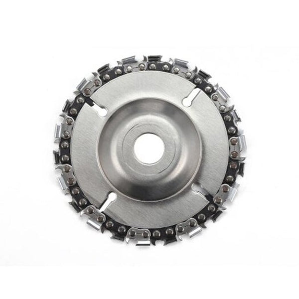 Circular Saw Blades 4 Inch 22 Teeth Carving Chain Disc Woodworking Sculpting Tool For 100 / 115 Angle Grinder Silver