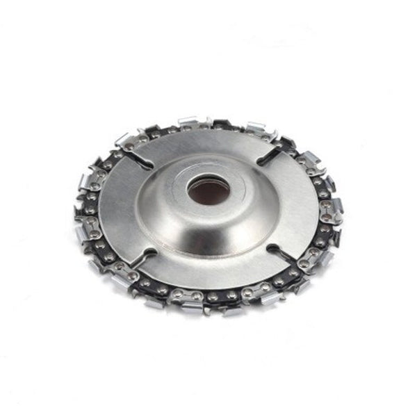 Circular Saw Blades 4 Inch 22 Teeth Carving Chain Disc Woodworking Sculpting Tool For 100 / 115 Angle Grinder Silver