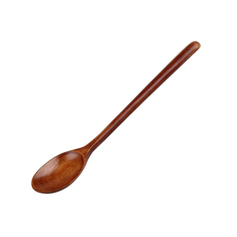 Cooking Utensils 4 Pcs Natural Japanese Style Wooden Coffee Spoons With Long Handle Tableware