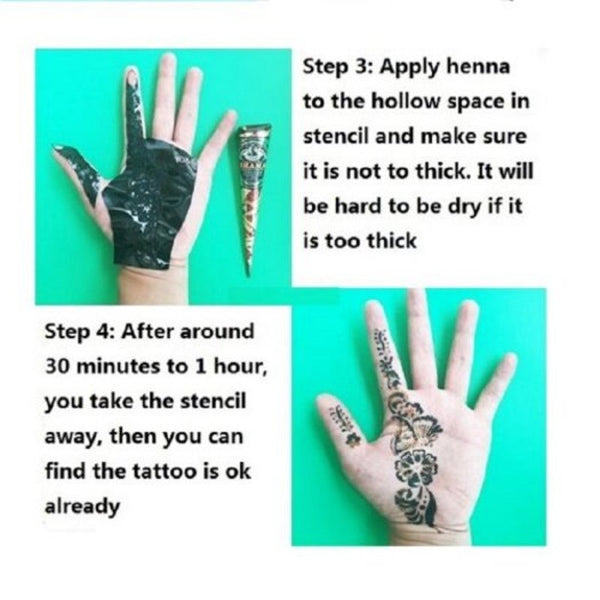 Press on Tattoos 4 Pieces Brown Natural Herbal Henna Cones Body Art Mehandi Ink Gift For Halloween And Christmas