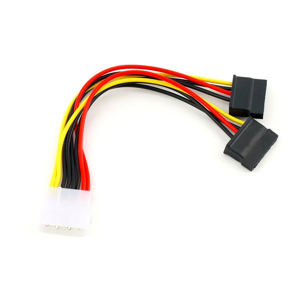 4 Pin Ide Molex To 2 Of 15 Serial Ata Sata Hdd Power Adapter Cable Dual Hard Drive For Pc