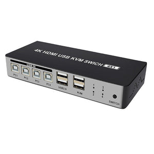 KVM Switches 4 Port Hdmi Kvm Switch Support Max 4K30hz Input With Usb2.0 Hub 1 Out