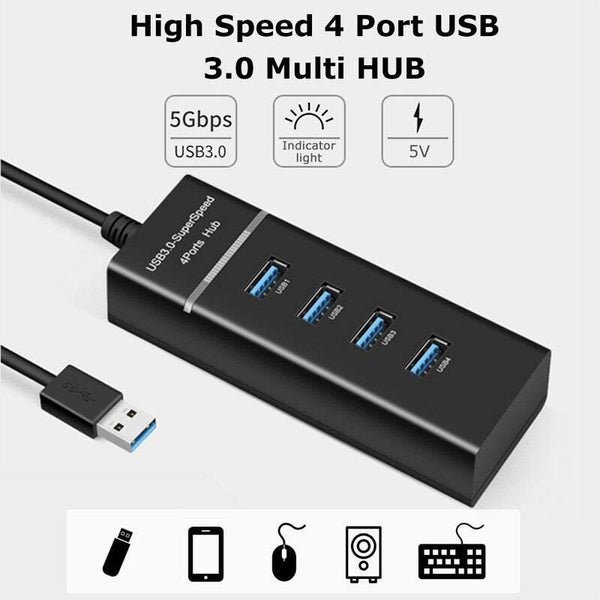 Splitters, Couplers & Adapters 4 Port Usb3.0 Multi Hub Splitter Expansion For Desktop Pc Laptop Adapter