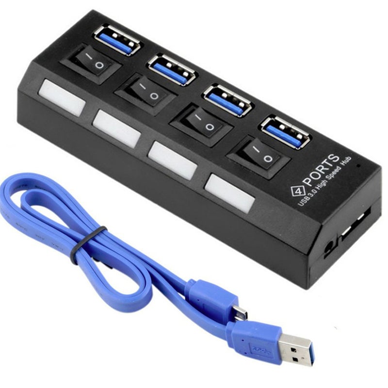 USB Cables, Hubs & Adapters 4 Port Usb3.0 Hub With Individual On Off Switch Splitter Adapter