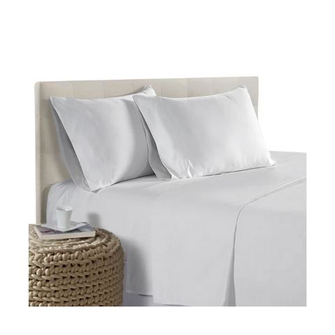 Sheets 400Tc Bamboo Cotton Sheet Set White Queen