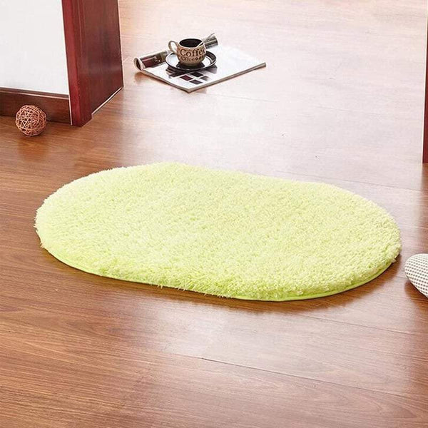 Door Mats 40X60cm Fleece Oval Floor Soft Anti Slip Foot