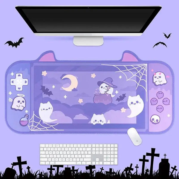 Desk Mats Mouse Pad Dark Violet Cute Kawaaii Game Non Slip Soft Rubber Mat For Computers