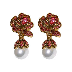 Earrings Flower Pearl Medieval Fashion High End Feel Niche Versatile Accessories