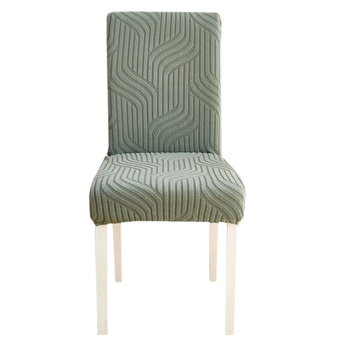 Slipcovers Chair Cover Cypress Green Linear Design Anti Dirt Elastic Material