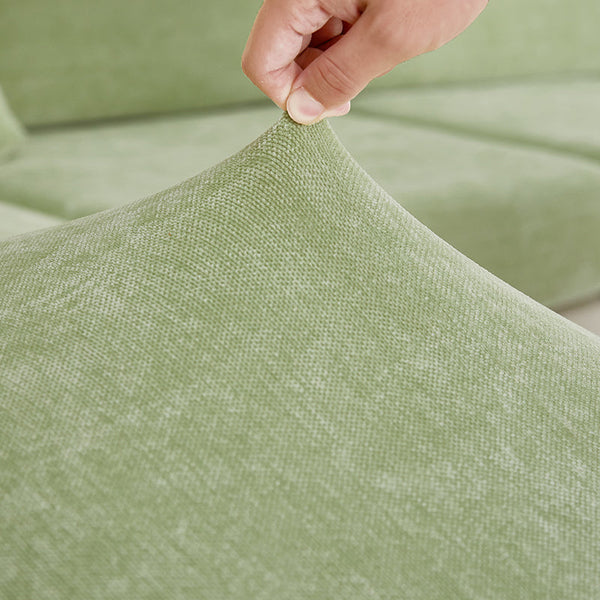 Slipcovers Sofa Cover Mint Green L Shape Polyester Chenille Thick Stretchable Cushion Slipcover